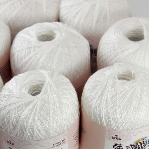 Free Shipping 8Balls X50g New Soft Hand Knitting High Quality 100% Cotton Crocheted Yarn White 16112