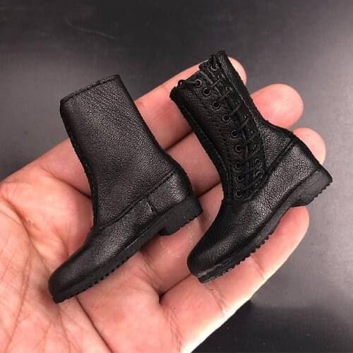 1/6 Scale WWII Germany Paratroops Real Leather Boots Size Shoes Laces for 12''Figures Bodies Accessories
