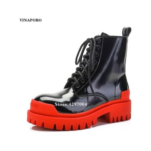 2020 Women Boots High Quality Leather Platform Winter Warm Boot Martins Casual Motorcycle Woman Shoes Fashion Women Boots 2020