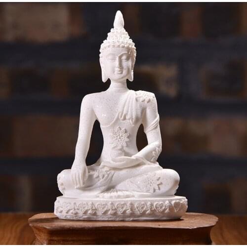 Buddha Statues Sitting Buddha Sculpture Vintage Meditation Thailand Buddha Statue Decor Office Desk Ornament Gift Figurine