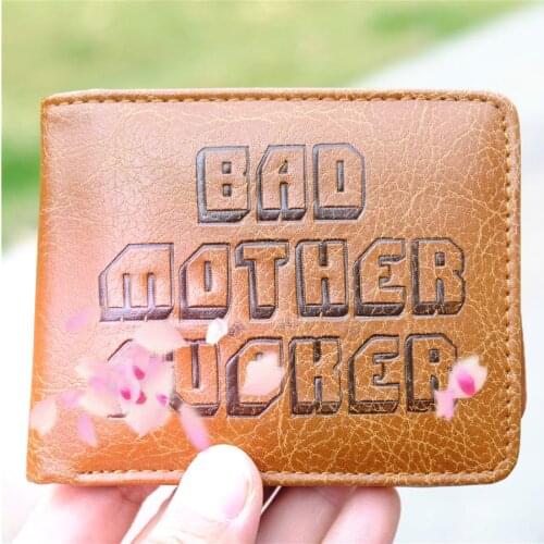 Pulp Fiction MOVIE BMF BAD MOTHER Embossing Coin PU Leather Wallet Purse Bag Holder Layer Cool Hot Wallet