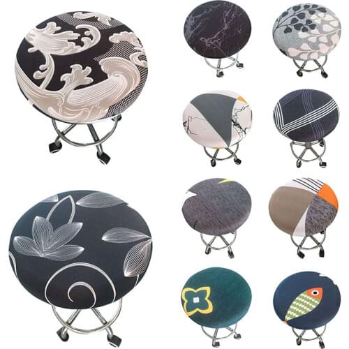 2020 Round Chair Cover Bar Stool Cover Elastic Seat Cover Home Chair Slipcover Round Chair Bar Stool Floral Printed