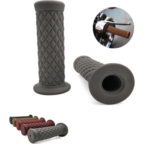 For Kawasaki KX100 kx 85 125 250 250f 450f Suitable 7/8'' vintage rubber motorcycle grip parts for cafe racer moto handlebar