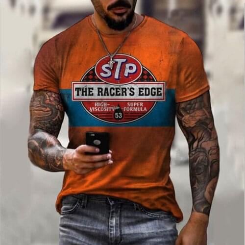 Fashion Stp 3d Printed T-shirt Men Street Classic Retro Round Neck Short Sleeve Casual Oversized Tees Summer Popular Street Tops