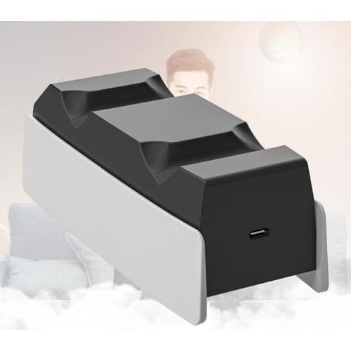 HBP-245 USB Controller Charger Station 3A Quick Charge Wireless Dual-seat ABS Electronic Components Handle Base Charger for PS5