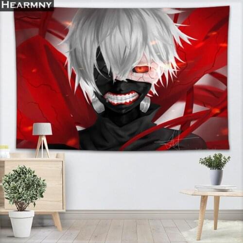 HEARMNY Tokyo Ghoul Background Fabric Valance Tapestry Wall Hanging Bedroom Living Room Blanket Yoga Beach Towel Tablecloth