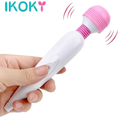 IKOKY AV Vibrators USB Charging Clitoris Stimulator Adjustable Speed Sex Toys for Women Powerful Magic Wand G-spot Massager