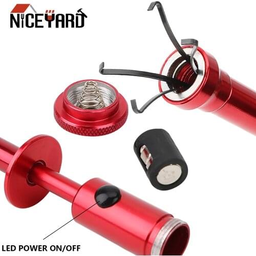 NICEYARD Flexible Pick Up Tool 4 Claw + LED Light + Magnetic Long Spring Grip Sewer Cleaning Pickup Tools