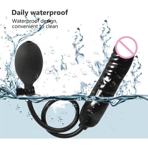 Adult Sex Products Silicone Inflated Anal Plug Dildo Huge Anal Plug Female Masturbator Vaginal Anal Dilator Man Prostate Massage