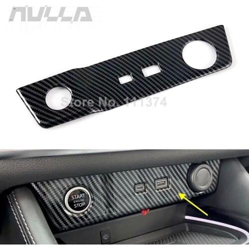 For Nissan X-Trail 2021 2022 ABS Carbon Look Car Interior Front USB Ignition Cigarette Lighter Decoration Panel Trim Accessories
