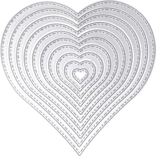 BMBY-10Pcs Set Metal Heart Dies Stencils Cutting DIY Scrapbooking Embossing Decor Craft Template Mould
