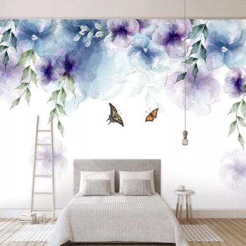 Milofi custom 3D wallpaper mural Nordic modern hand-painted vintage watercolor flower background wall decoration wallpaper mural