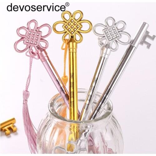 3Pcs/Lot Chinese Vintage style Key Gel Pen Set Kawaii School Supplies Office Stationary Photo Album Cute Pens School Stationery