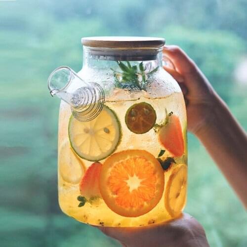 Glass cold water pot set heat resistant and high temperature tea pot summer household cool water pot juice pot