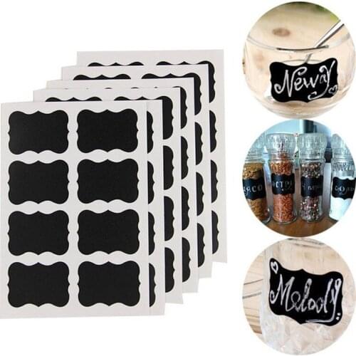 80Pcs PVC Blackboard Sticker Kitchen Spice Craft Stickers for Jar Organization Can Labels tags Chalkboard Home Decor