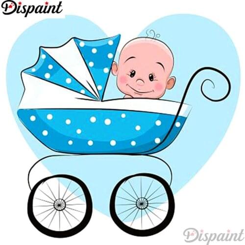 Dispaint Full Square/Round Drill 5D DIY Diamond Painting "Baby carriage" Embroidery Cross Stitch 3D Home Decor A12520