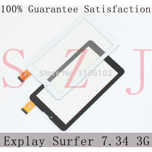 New 7" inch Explay Surfer 7.34 3G Tablet touch screen panel Digitizer Glass Sensor replacement Black/White 10Pcs/lot