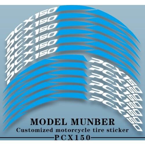 New Motorcycle Wheel Hub Decoration Decals For pcx 150 PCX150 Moto Tire Rim Stripes Reflective Logo Stickers