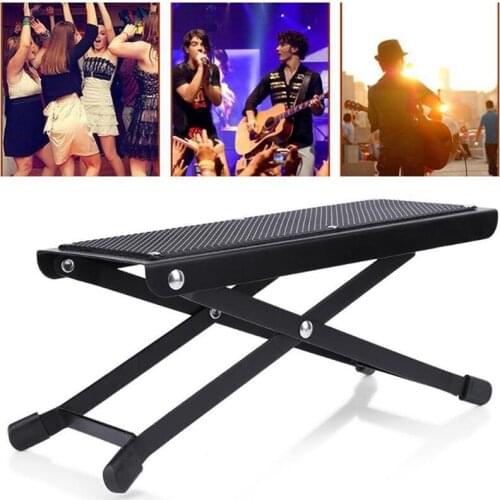 Guitar Foot Rest Adjustable Height Guitar Foot Stool Non Slip Folding Guitar Pedal, Strong And Sturdy