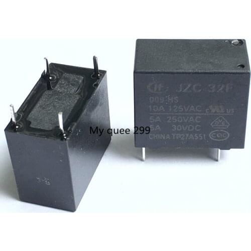 50pcs 4pins HF32F- JZC-32F-009-HS J 9VDC 5A 250VAC Relay