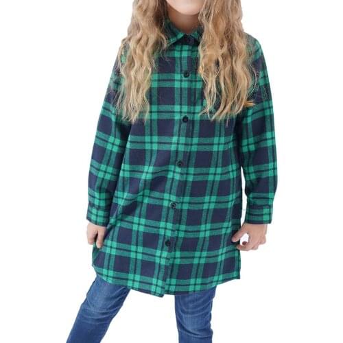 Girls Plaid Shirt 2021 Spring Girls Clothes Teenage School Girl Shirts for Girls Blouse Children Plaid Blouse 4-14T Kids Clothes