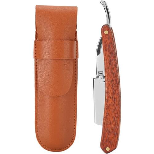 Wood + Stainless Steel Manual Razor Professional Men Male Wooden Handle Folding Shaver Blade Holder (without Blade)