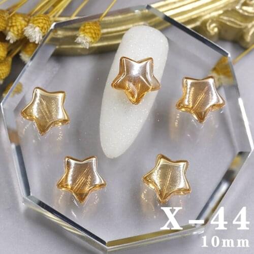 Swarovsky 10Pcs Nail Rhinestones Colorful Crystal Stars Flat Back Bottom Shiny Crystal Gems Stone Beads 3D Nail Art Decorations