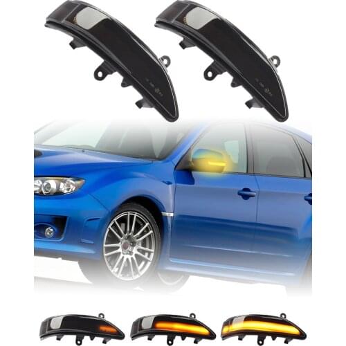 2Pcs LED Dynamic Turn Signal Lights For Subaru Forester Legacy Tribeca Blackened Shell Waterproof Reaview Mirror Blinker Lamp