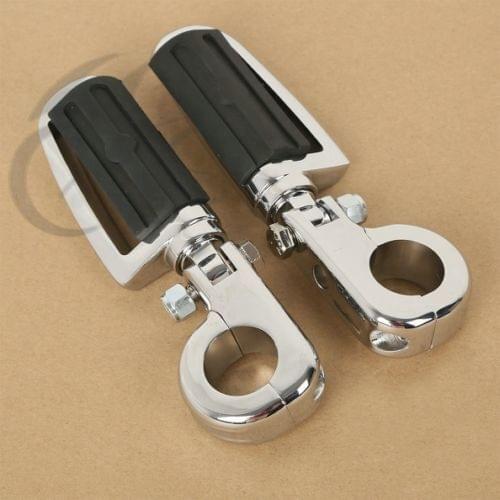 TCMT 1 1/4" 32mm Universal Engine Guards Foot Pegs Footrests With Clamps For Harley Electra Glide Honda VLX600 valkyrie 1800