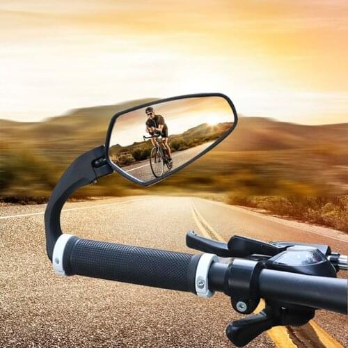 Bicycle Rear View Mirror Bike Cycling Wide Range Back Sight Reflector Adjustable Left Right Mirror Scratch Resistant Glass Lens