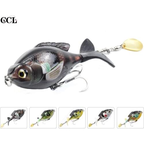 CCLTBA Rotate Tail Popper Lure 9.5cm 16.9g Topwater Wobble Fishing Lures Bass Fishing Tackle