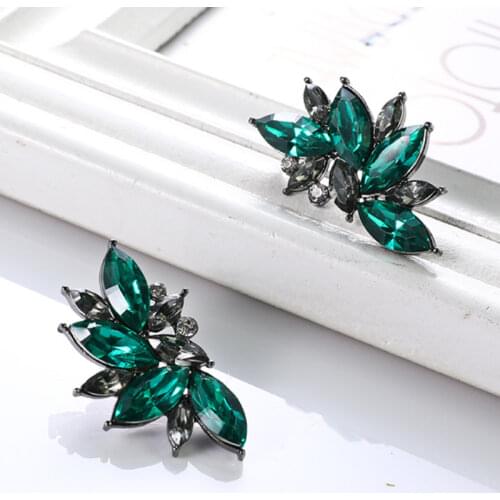 Fashion Big Personality Colorful Crystal Flower Stud Earrings for Women Girls Ear Stud Jewelry