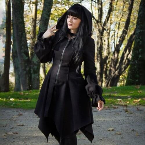 French Court Dark Style Hoodie Lace Pleated Dress 2021 Women Lantern Sleeve Goth Aesthetic Clothes Plus Size Woman Gothic Dress