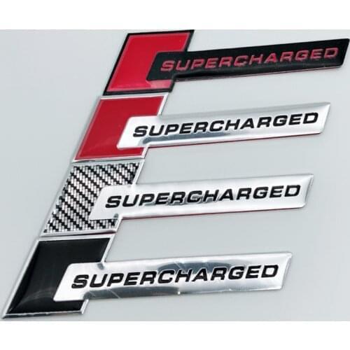 1Pcs 3D Aluminum Supercharged Emblem Turbocharged Car logo Car Trunk Badge Stickers For Audi A3 A4 A5 A6 A7 A8 Q3 Q5 Q7 BMW