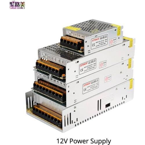 12V Power Supply Lighting Transformer 1A/2A/3A/5A/6.5A/8.5A/10A/12.5A/15A/16.5A/20A/25A/30A/33A/40A/50A/60A Switch for LED Strip