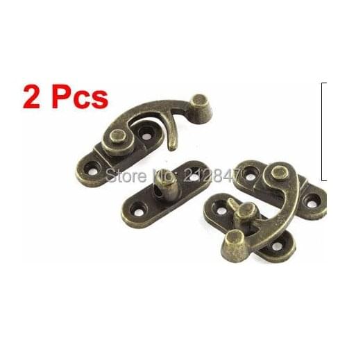 2pcs 33mmx29mm Vintage Style Jewelry Cigar Box Buckle Hook Lock Latch