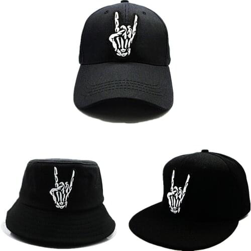 2019 skull gesture embroidery cotton Baseball Cap hip-hop cap Adjustable Snapback Hats for men and women 67