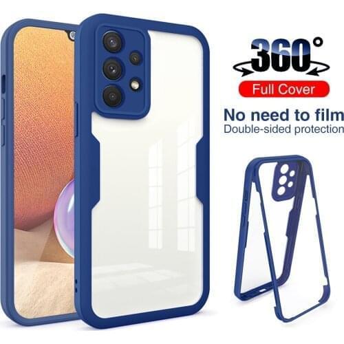 360° Full Body Double Shockproof Protect Coque For Samsung Galaxy A12 A22 A02 A32 A52 A72 A82 A 32 52 2021 A21S Front+Back Cases