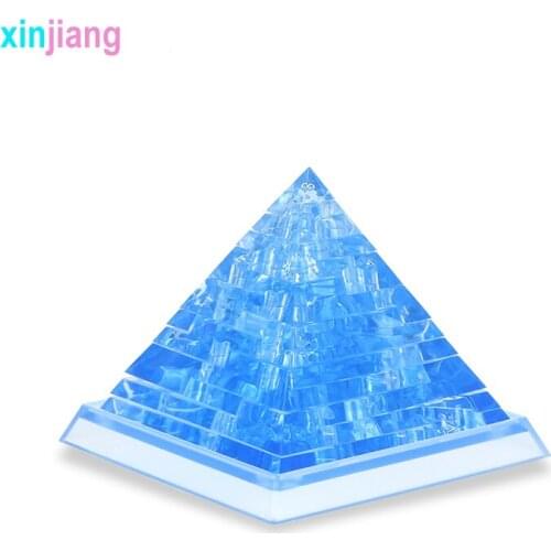 42PCS DIY 3D Pyramid Crystal Building Blocks Pyramid Model Assembly Jigsaw Blocks Furnish Home Decoration Gift For Adult Kids