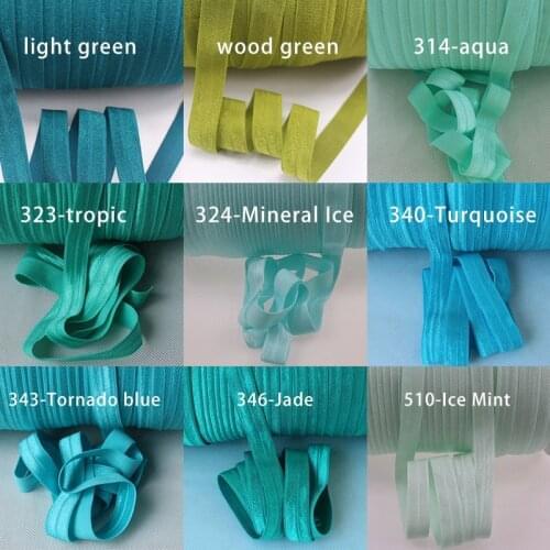 5/8" Elastic Ribbon Solid FOE Fold Over Elastics Spandex Satin Band Lace Sewing Trim DIY Pick Color 100 Yards/Lot