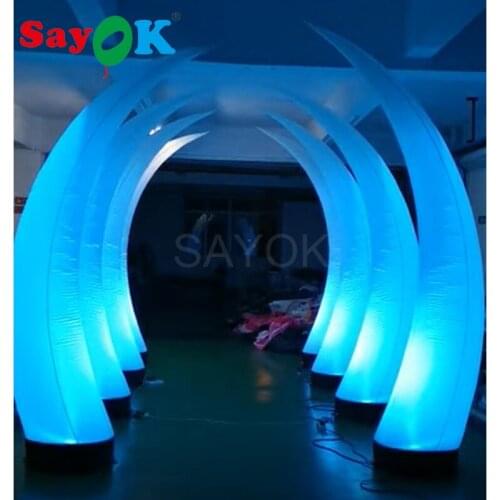 63cm Dia Colorful Inflatable Cone Inflatable Pillar 3.5m Ivory Shaped Ground Lighting for Advertising Event Party Decoration