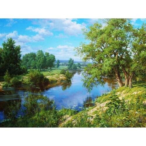 5D DIY Full Diamond Painting "Landscape Trees" Embroidery Full Square Diamond Cross Stitch Rhinestone Mosaic Painting Decor Gift