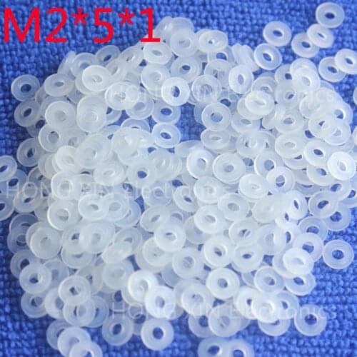 M2*5*1 White Nylon Washer Plastic Flat Spacer Washer Thickness circular round Gasket Ring High Quality circular 100pcs
