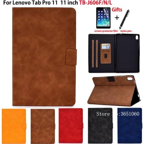 Case For Lenovo Tab P11 Cover Auto Wake Funda For Lenovo Tab P11 TB-J606F J606N J606L Protector Flip Stand Shell Coque +Gift