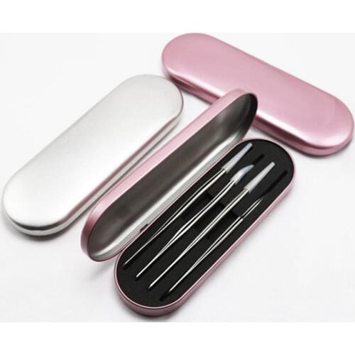 Professional Silver/Pink Tweezers Storage Box Eyelash Extension Tweezers Eyelashes Eyeliner Pencil Organizer Case Makeup Tools