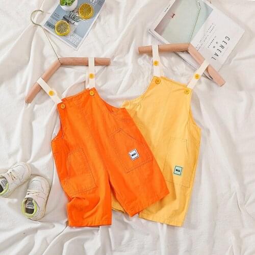 Childrens Suspender Shorts 2021 Summer New Baby Boys Girls High Waist Overalls Casual Loose Lovely Kids Jumpsuits Infant Pants