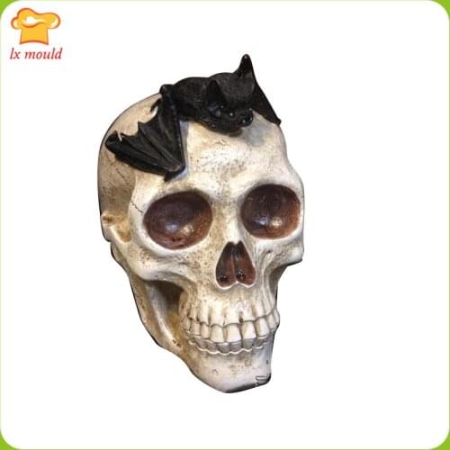LXYY MOULD New Halloween 3D Bat Burning Candle Silicone Mould
