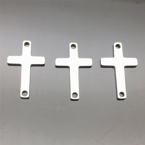 Cross Charm Connectors 10pcs Stainless Steel Connectors Necklace Bracelet Findings Diy Earrings Jewelry Making Tools