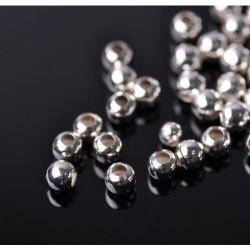 Small 4mm 5mm Round Gold/Silver Color Metal Alloy Loose Spacer Beads Wholesale lot for Jewelry Making DIY Crafts Findings