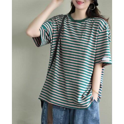 Женские полосатые футболки MERDERHEOW China At AliExpress